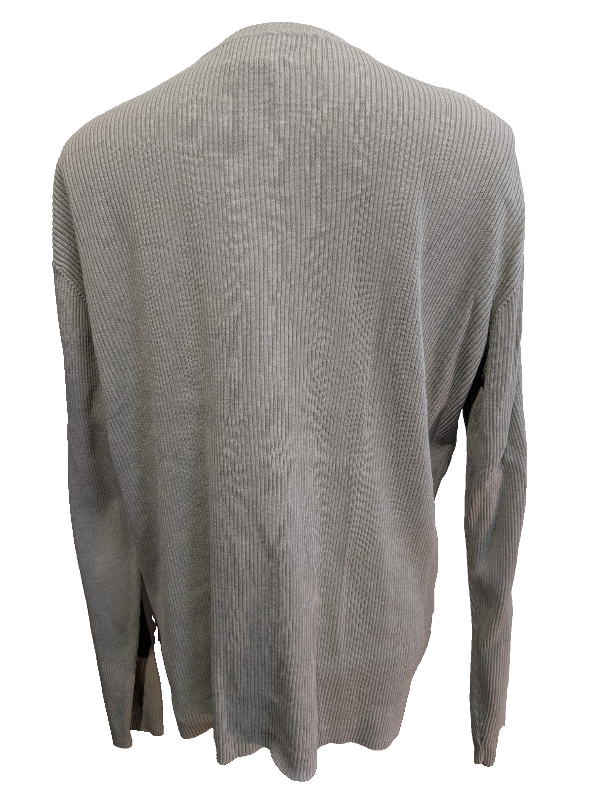 Pull POLO RALPH LAUREN Gris Maille Côtelée Logo Drapeau USA Taille L Coton Luxe