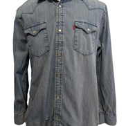 Chemise LEVI'S Western Jean Denim Bleu Clair - Boutons Pression - Taille M