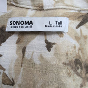Chemise Hawaïenne Manches Courtes Sonoma Rayonne Lin Floral Kaki L
