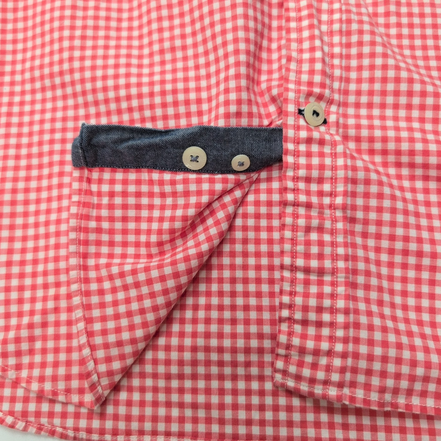 Chemise Nautica M Classic Fit Made in Mauritius Rouge a carreaux Manches Longues