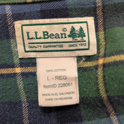 Chemise Flanelle L.L.Bean Homme L Vert Bleu Bûcheron Tartan |276S