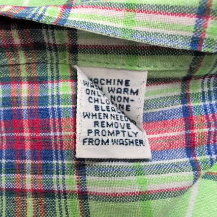 Chemise Ralph Lauren Blake L Carreaux Vert Rouge Manches Courtes Button Down 