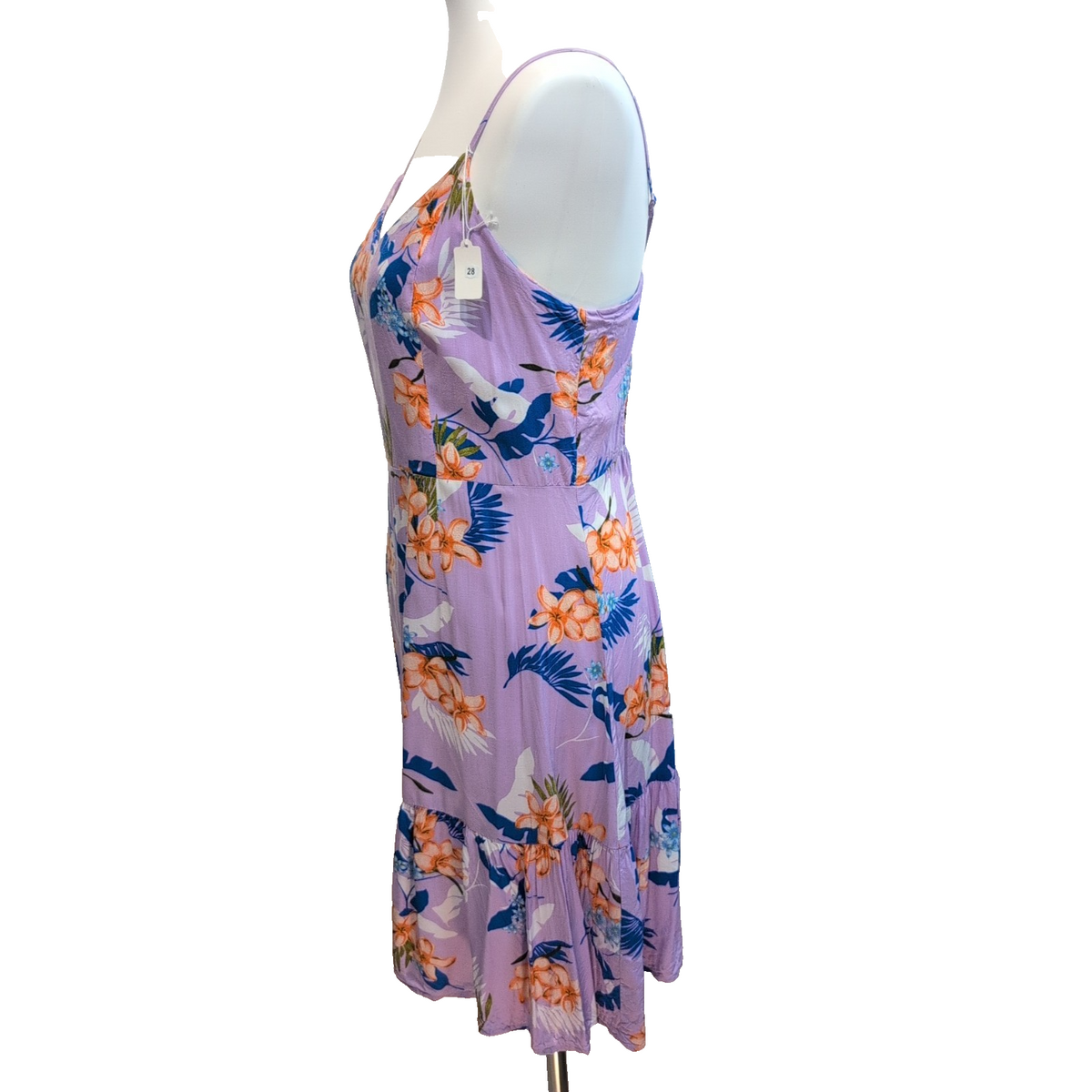 Robe d'Été Fleurie Lilas Taille S Rayonne Bretelles Réglables