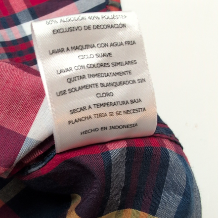 Chemise LEVI'S Homme L Rouge et Bleue à Carreaux Jaunes Manches Courtes