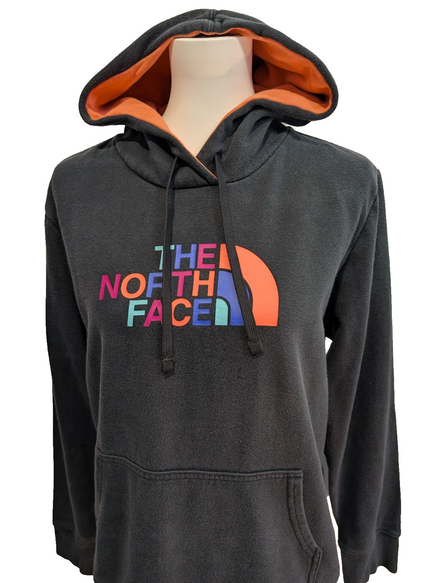 The North Face Sweat à Capuche Noir - Logo Multicolore Fluorescent - Taille XL F
