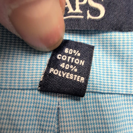 Chemise Chaps Bleu Ciel à Micro-Carreaux 1 Poche - Taille M/L