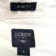Chemise J.Crew S Slim Fit Blanc Uni 100% Lin Poche manches longues
