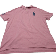 Polo manches courtes Polo Ralph Lauren Big Pony rose XXL Custom Slim Fit
