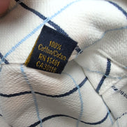 Chemise Tommy Hilfiger Homme XL/XXL Blanche Carreaux Bleus Coton Poche