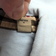 Chemise BURBERRY vintage L bleu Oxford logo écusson brodé coton