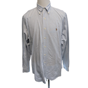 Chemise Ralph Lauren Yarmouth XL Rayures Bleu Oxford Button Down Shirt