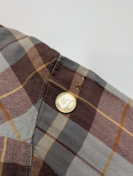 🏔️ Chemise COLUMBIA Taille L Flanelle Outdoor Carreaux Marron 2 poches