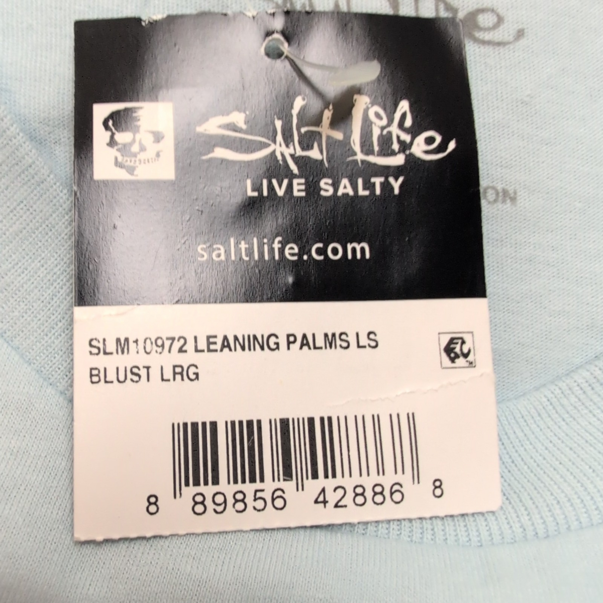 T-shirt Salt Life Bleu Clair Manches Longues Coton Taille L Surf Neuf étiquette