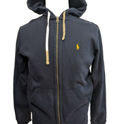 Polo Ralph Lauren Veste Hoodie Capuche Zippée Bleu Marine S Logo Jaune