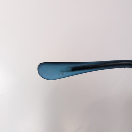 Lunettes de soleil Y2K Branches fines Métal chromé Verres bleu ciel
