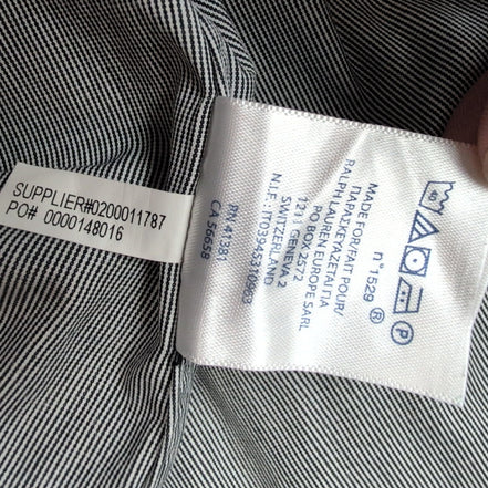 Chemise Ralph Lauren M/L Grise Logo Marron Manches Longues