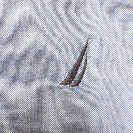 Chemise Nautica Vintage Oxford L Bleu Uni Hong Kong 100% Coton