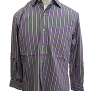 Chemise Polo Ralph Lauren Shirt M Curham Sport Violet Rayée Poche Col Classique