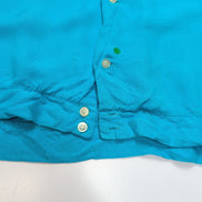 Chemise hawaïenne The Suringster L bleue brodée 100% soie manches courtes