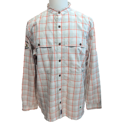 Chemise Patagonia XL grise carreaux bio coton pêche manches longues