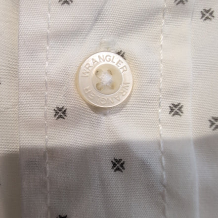 Chemise Wrangler Stretch Blanche à Motifs Petits Points Gris Taille 3XL Tall