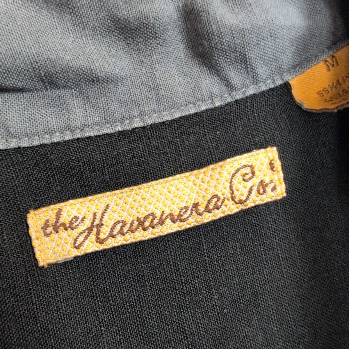 Chemise Hawaïenne Havanera Co Lin Rayonne Noir Bandes M