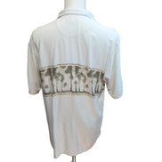 Chemise Hawaïenne Nautica XL Rayonne Palmier Beige manches courtes