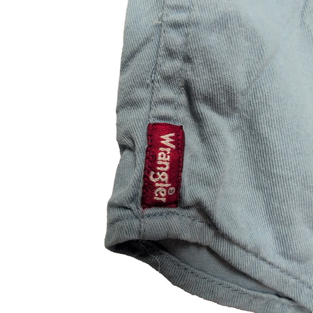 Chemise Wrangler bleu uni manches courtes taille M #99e