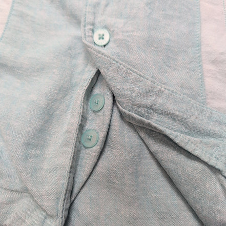 Chemise Hawaïenne Haggar XL Vert Pâle Lin Rayonne Manches Courtes