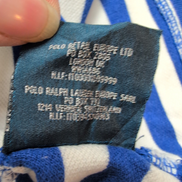 Polo Ralph Lauren Homme XS Bleu Blanc Rayures Logo Orange Polo Manches Courtes