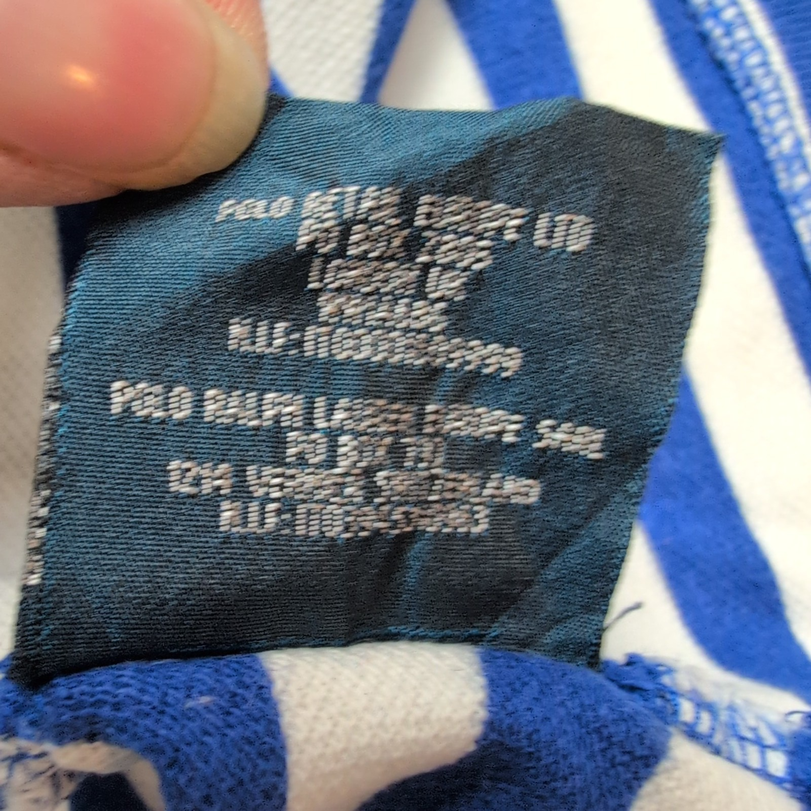 Polo Ralph Lauren Homme XS Bleu Blanc Rayures Logo Orange Polo Manches Courtes