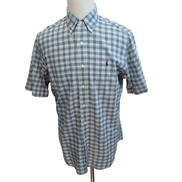 Chemise Ralph Lauren Classic Fit Homme M Vintage Bleu Carreaux Manches Courtes