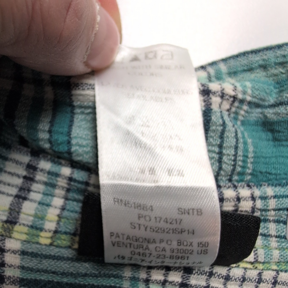 Chemise Patagonia XL Vert Carreaux Manches Courtes Coton Bio