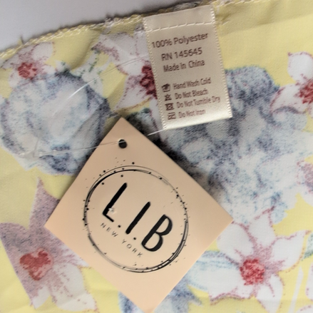 Étole Cape L.I.B New York Femme Jaune Fleurie Voile Léger Shrug