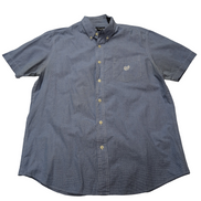 Chemise CHAPS bleue unie 1 poche manches courtes taille L homme
