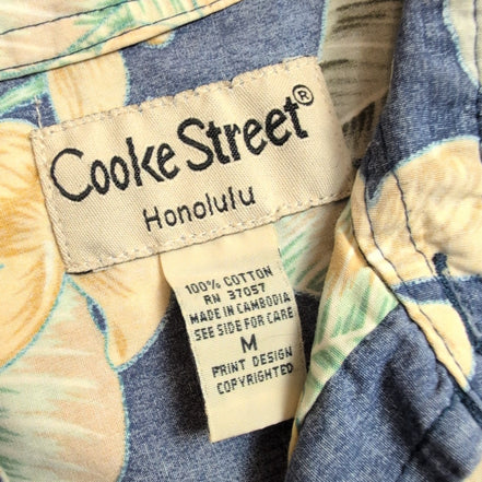 Chemise Hawaïenne Cooke Street Coton Bleu Feuillage M Honolulu