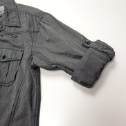 Chemise Helix S Gris Foncé Western 100% Coton Manches Retractables