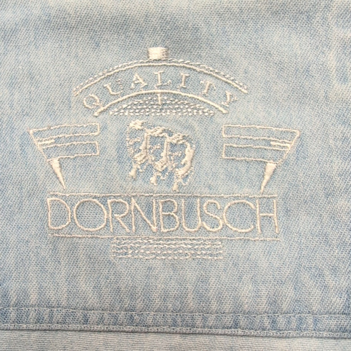 Chemise Dornbusch L 40 Jean Bleu Coton Manches Courtes Vintage