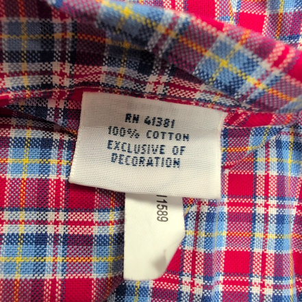 Chemise Ralph Lauren M Rouge Bleu Carreaux Shirt Button Down Coton Logo Marine