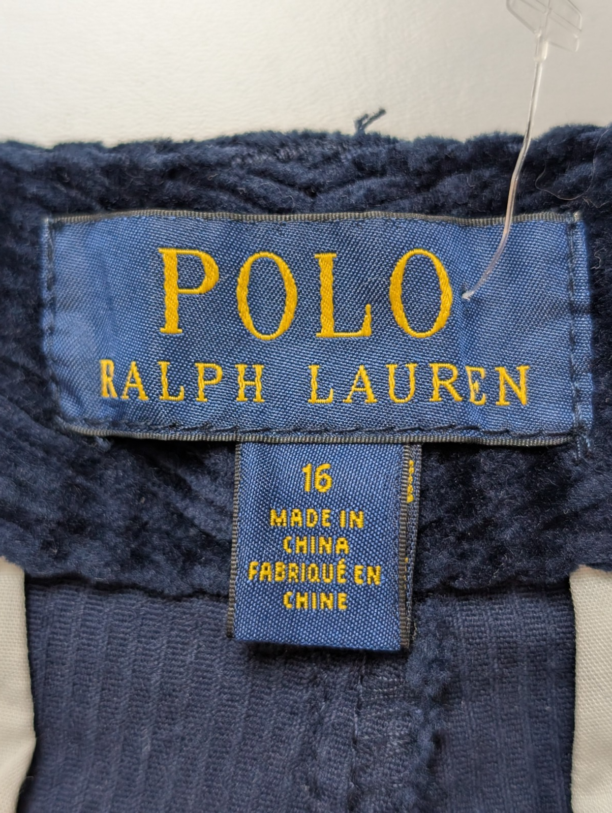 Pantalon Velours Côtelé Polo Ralph Lauren W28 L27 Bleu Marine Neuf ss Étiquette