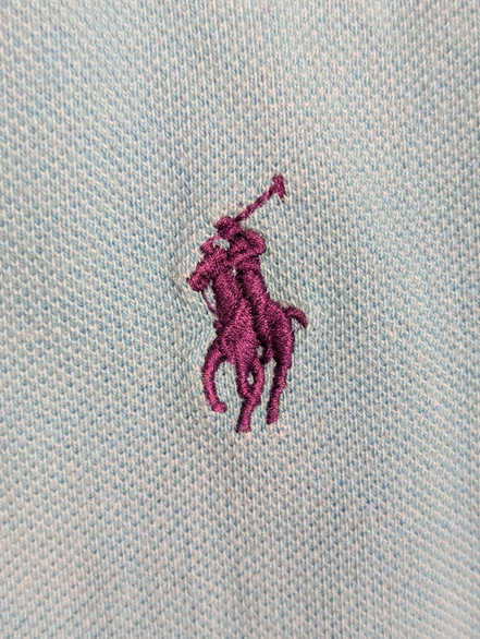 Polo manches courtes Polo Ralph Lauren M bleu turquoise logo marine Custom Fit