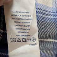 🌲 CHEMISE FLANELLE PERFORMANCE CHAPS M (M) CARREAUX BLEU BLANC LOGO CUIR