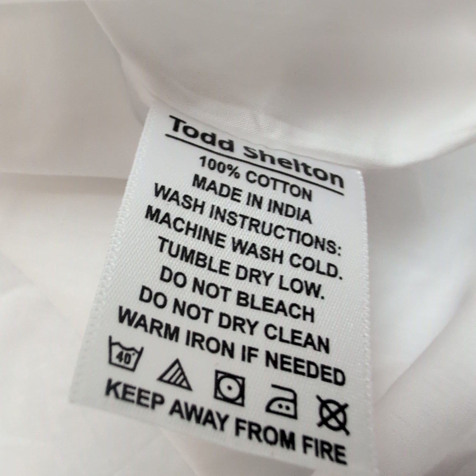 Chemise Todd Shelton L Neuve Étiquette Slim Fit 100% Coton Blanche