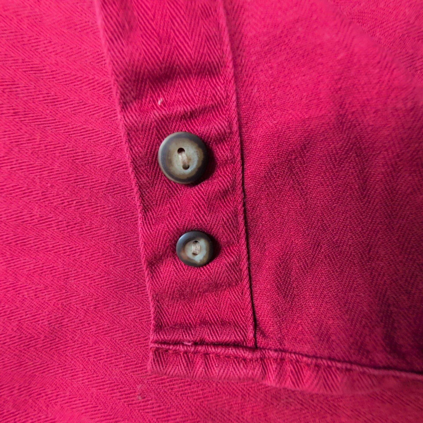 Chemise LEE Rouge à Col Officier avec Poche Manches Longues - Taille L