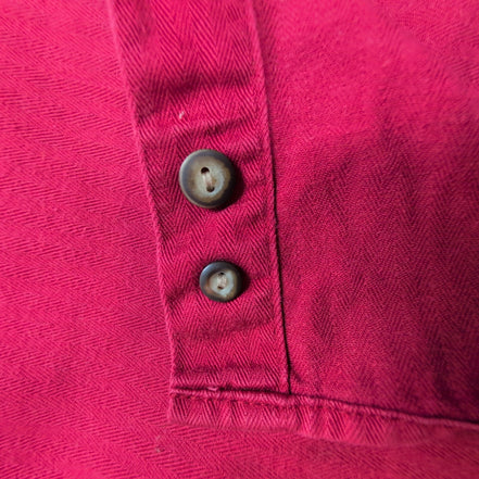 Chemise LEE Rouge à Col Officier avec Poche Manches Longues - Taille L