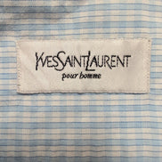 Chemise YVES SAINT LAURENT Bleu Carreaux XL Logo Brodé Manches Courtes