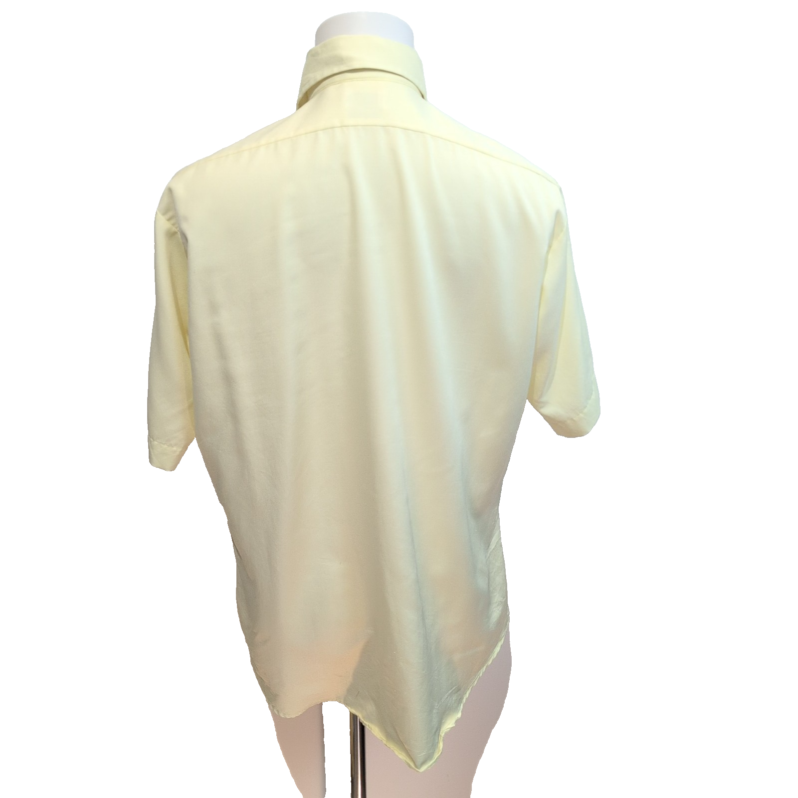 Chemise vintage Frank Bros L jaune pâle col pointe années 70 rare manches courte