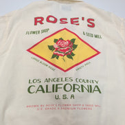 Chemise Old Navy L Crème Coton Lin Rose's California USA Imprimée mch courtes