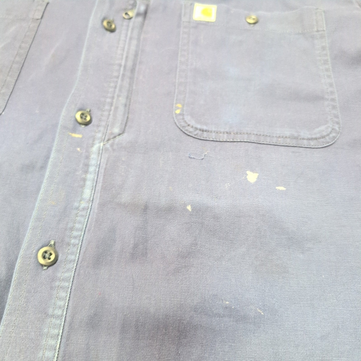 Chemise Carhartt 2XL Tall Relaxed Fit Bleu Marine 2 Poches Zip manches courtes