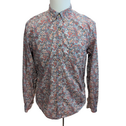 Chemise Life After Denim M Fleurie Rouge Blanc 100% Coton manches longues